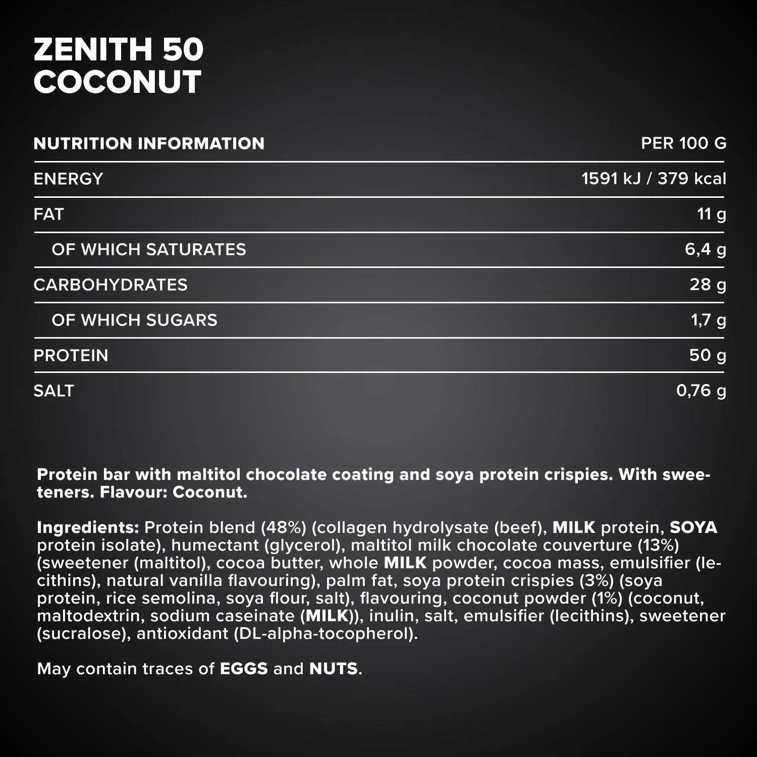 IronMaxx Zenith 50 Proteinriegel 100g Kokosnuss
