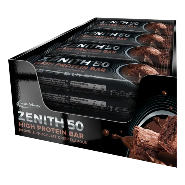 IronMaxx Zenith 50 Brownie Riegel 16x45g Schoko