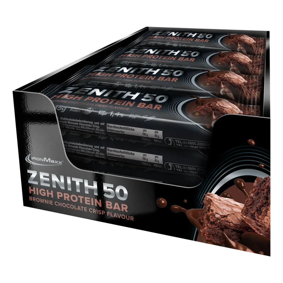 IronMaxx Zenith 50 Brownie Riegel 16x45g Schoko