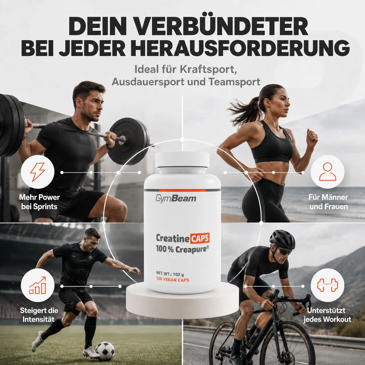GymBeam Creatin Creapure Kapseln 120 caps