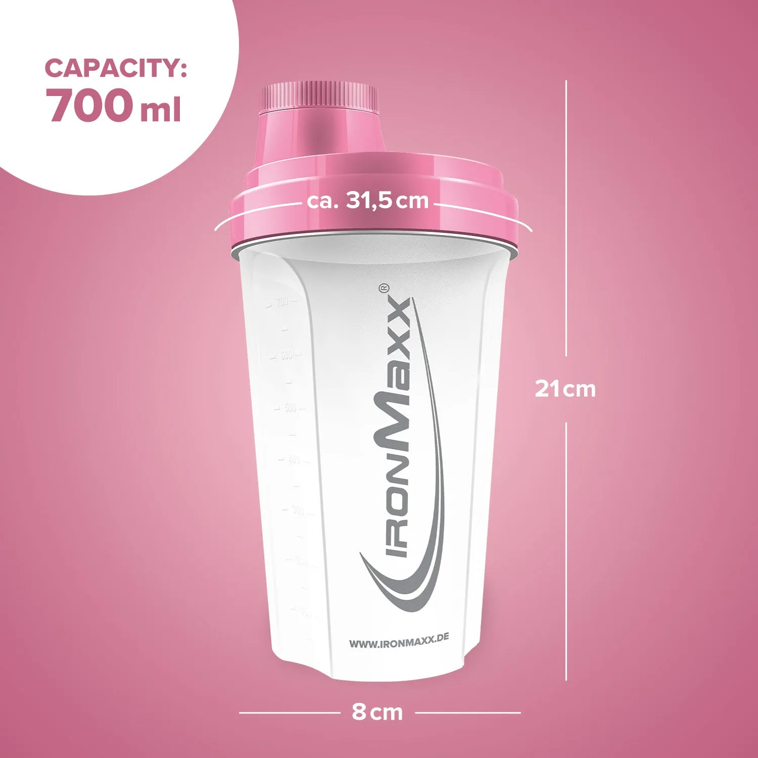 IronMaxx Shaker 700ml Frozen White Rosé