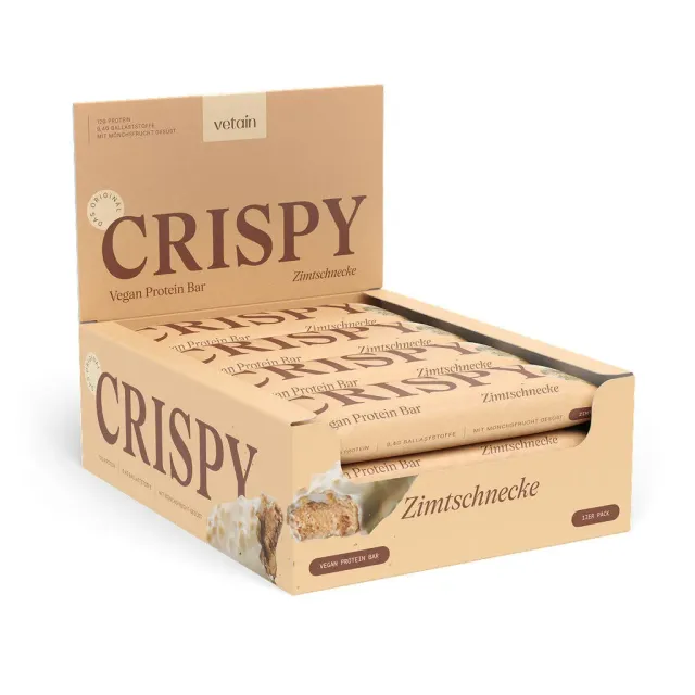 VETAIN Crispy Proteinriegel Cinnamon Roll 12er Pack