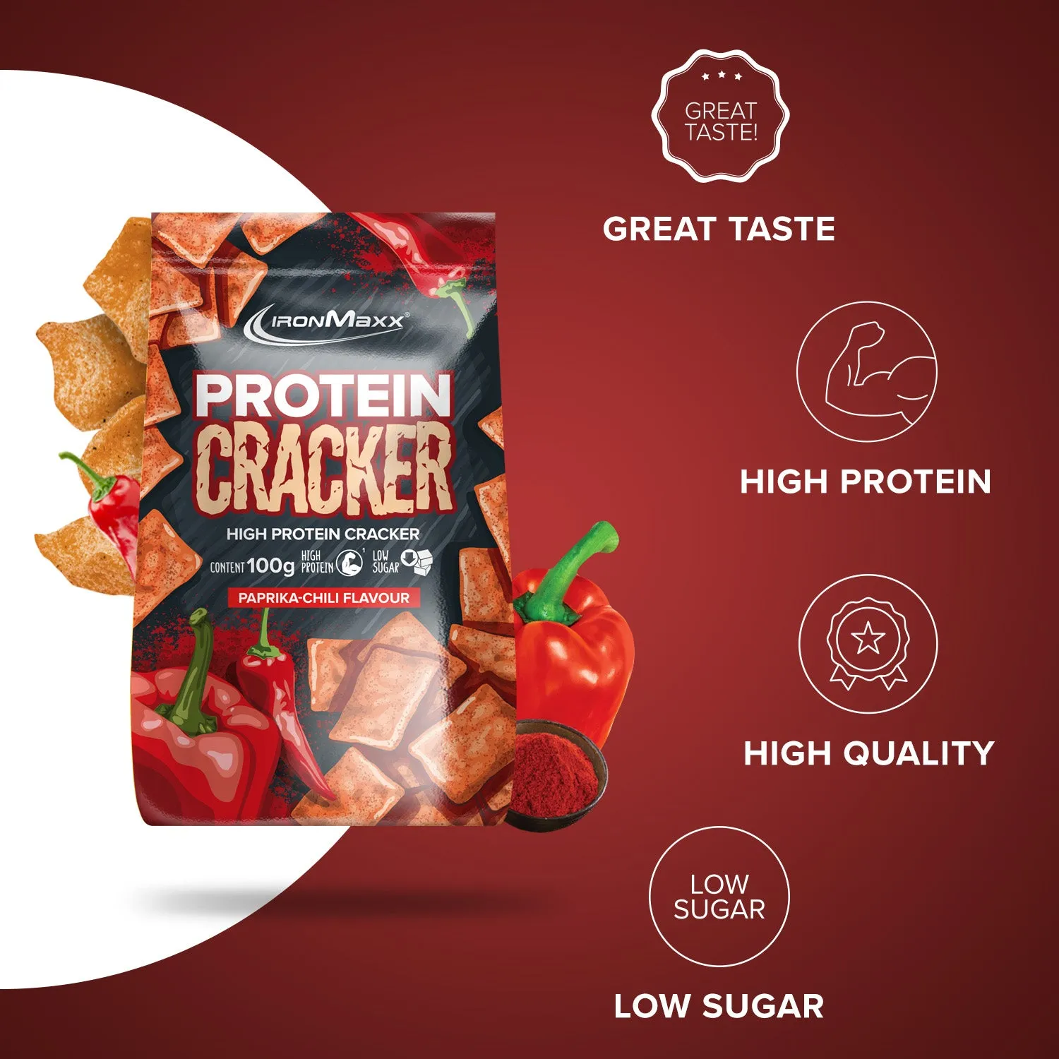 IronMaxx Protein Cracker 100g Paprika Chili