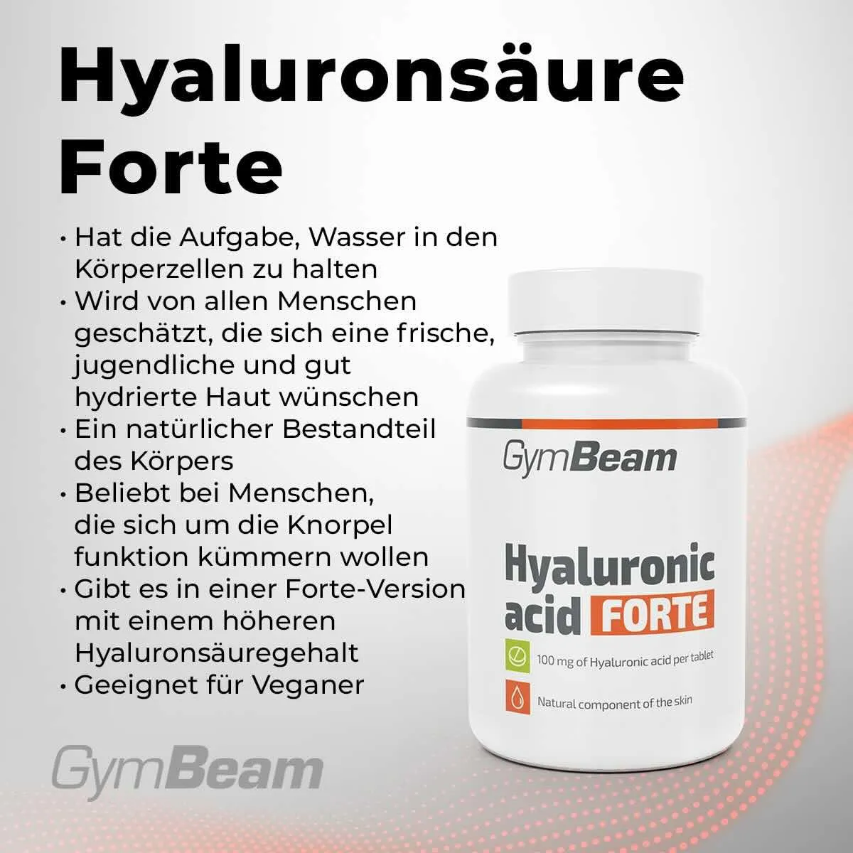 GymBeam Hyaluronsäure Forte Kapseln 90 Stück vegan