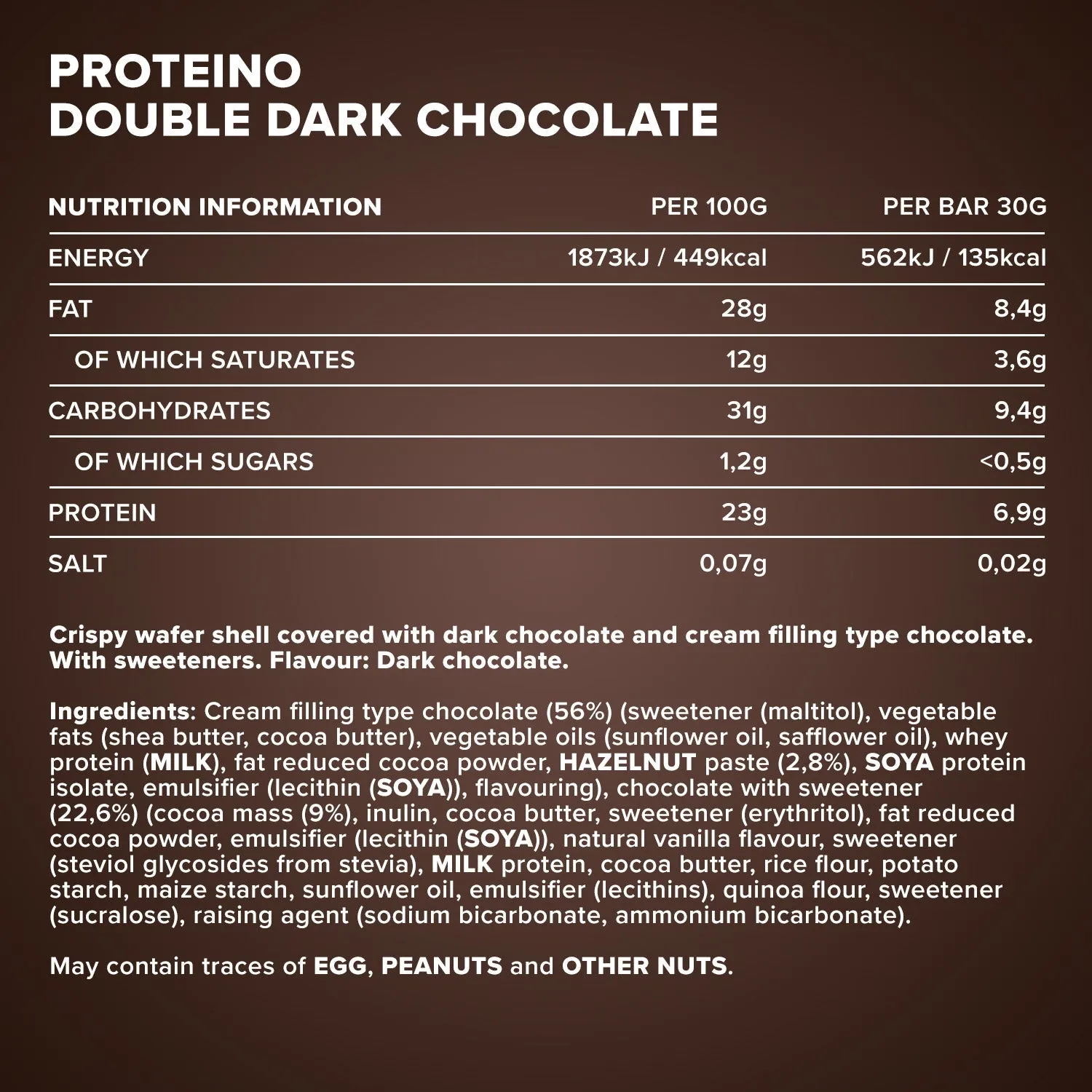 IronMaxx Proteino Riegel Double Dark Chocolate 12x30g