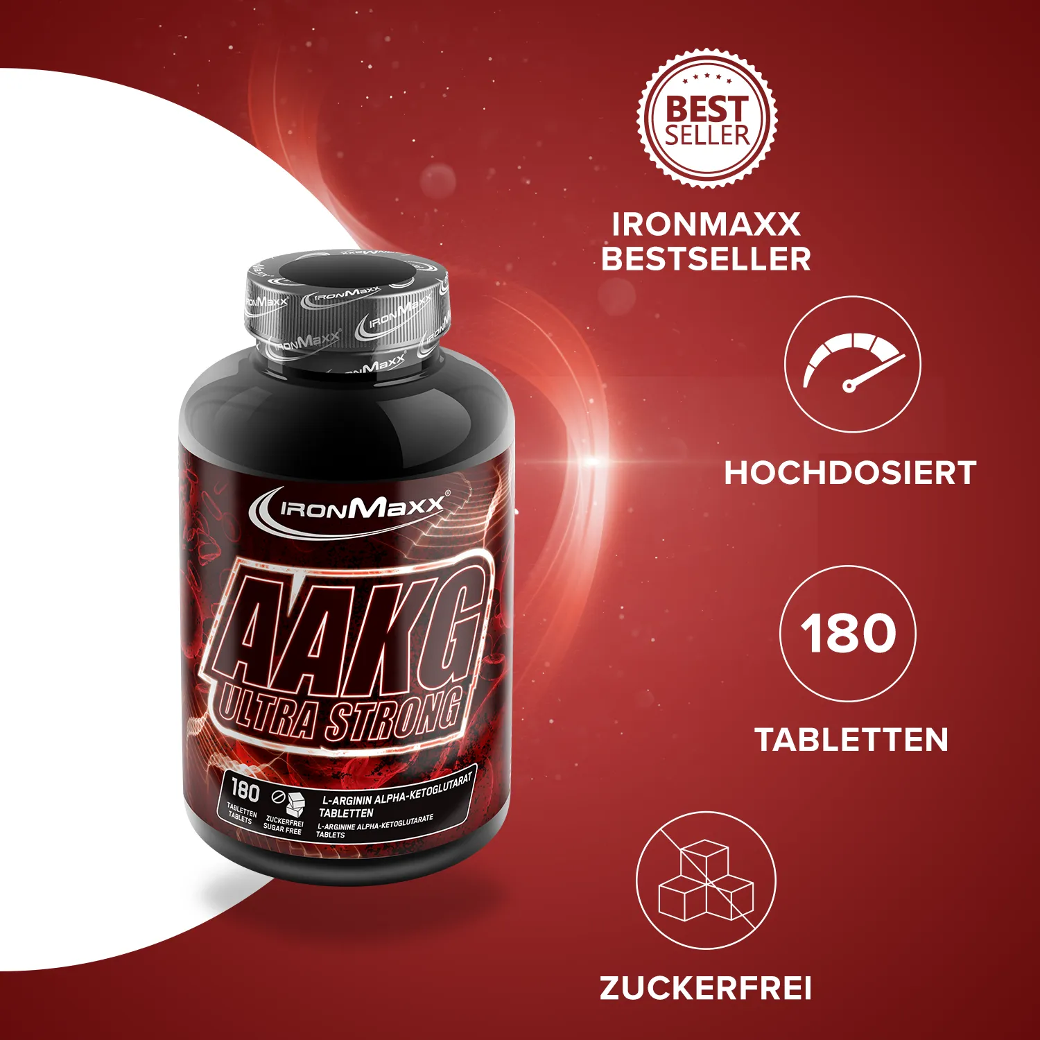 IronMaxx AAKG Ultra Strong Tabletten 180 Stück 1600 mg