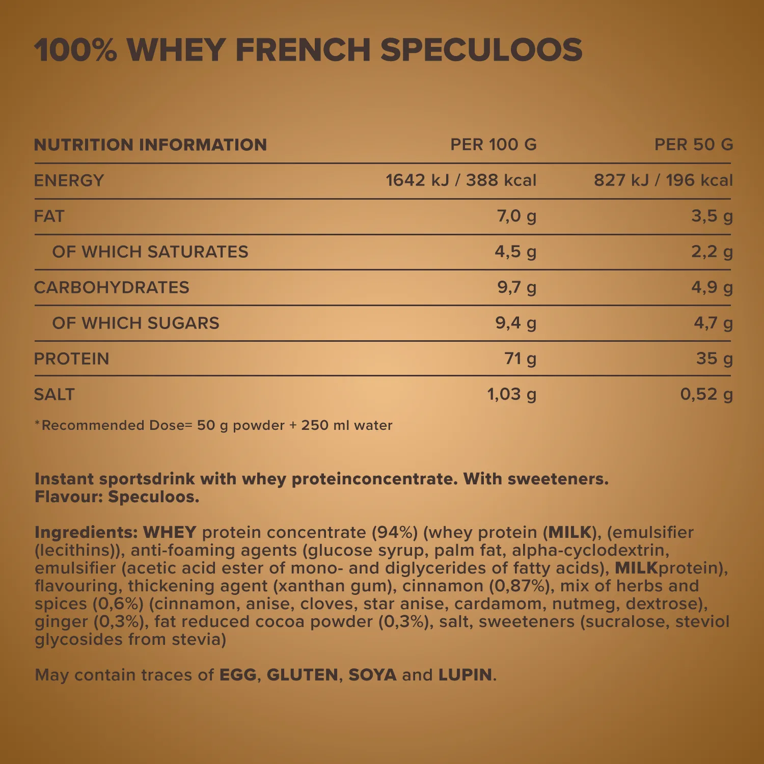 IronMaxx 100% Whey Protein Pulver Spekulatius 500g High Protein
