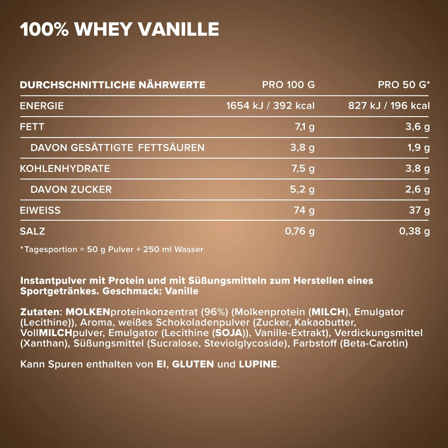 IronMaxx 100% Whey Protein Pulver 500g French Vanilla