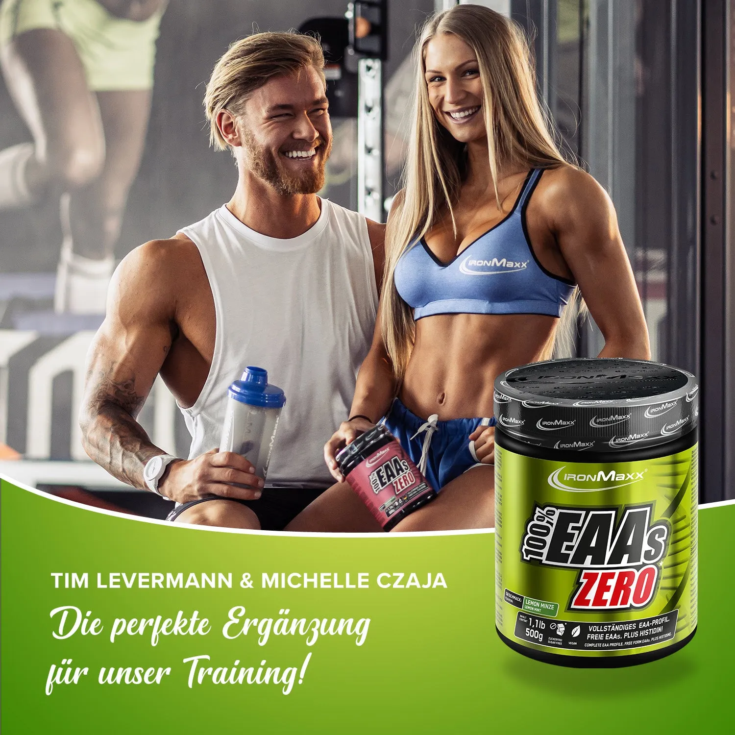 IronMaxx 100% EAAs Zero Pulver 500g Lemon-Minze