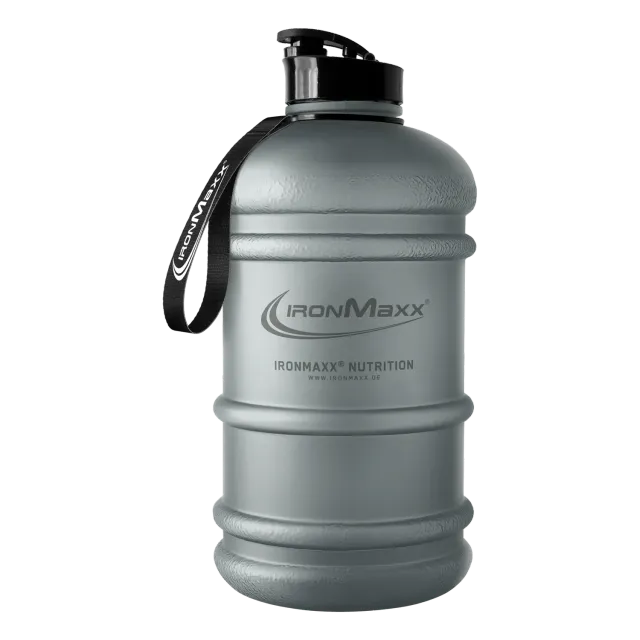 IronMaxx Water Gallon Trinkflasche Matt Solid Ash Grey 2200ml BPA-frei