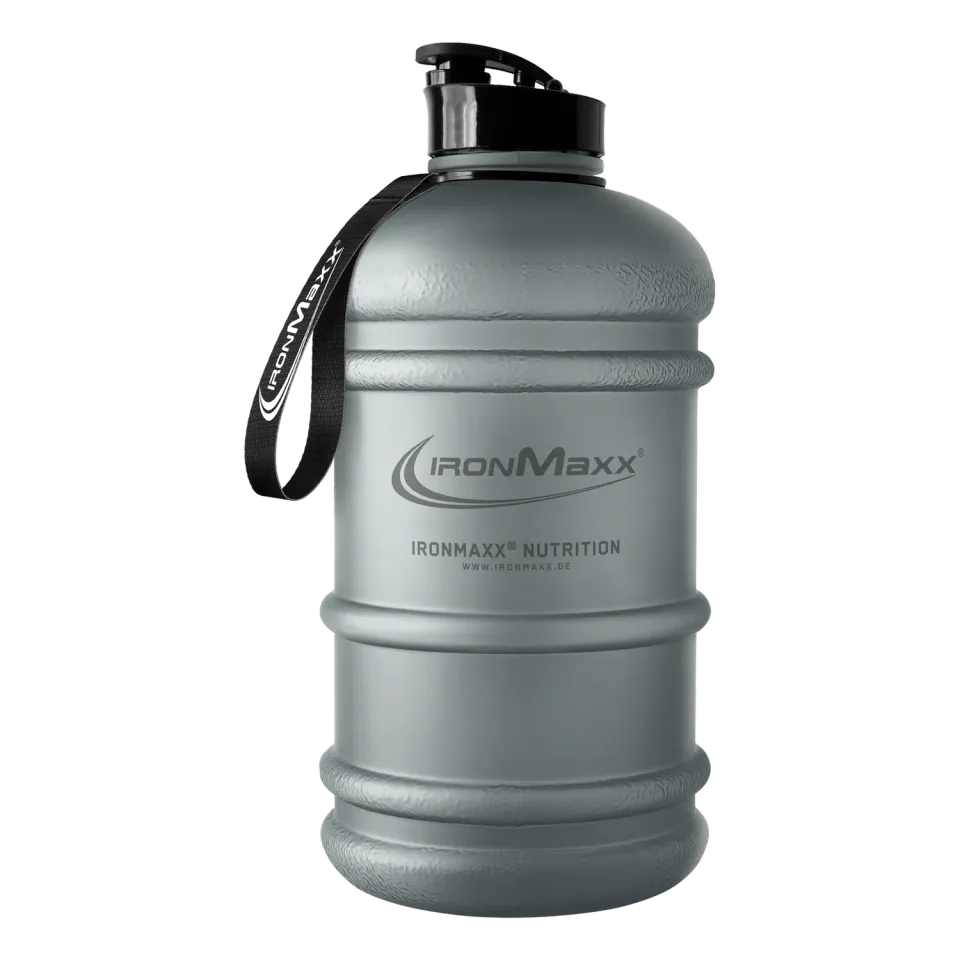 IronMaxx Water Gallon Trinkflasche Matt Solid Ash Grey 2200ml BPA-frei