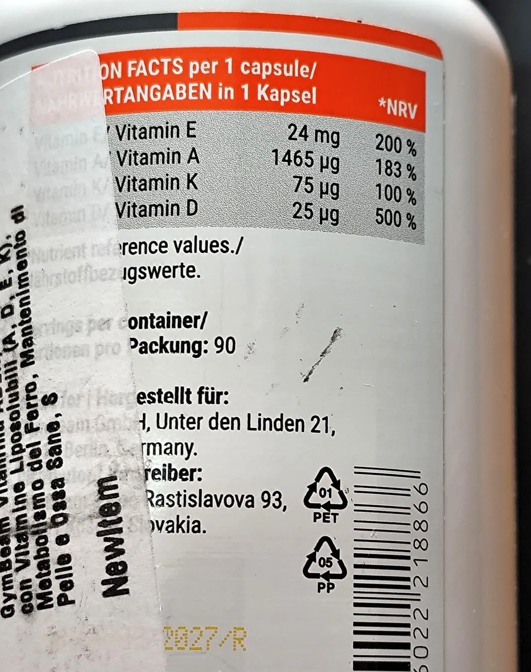 GymBeam Vitamin ADEK Kapseln 90 Stück fettlöslich