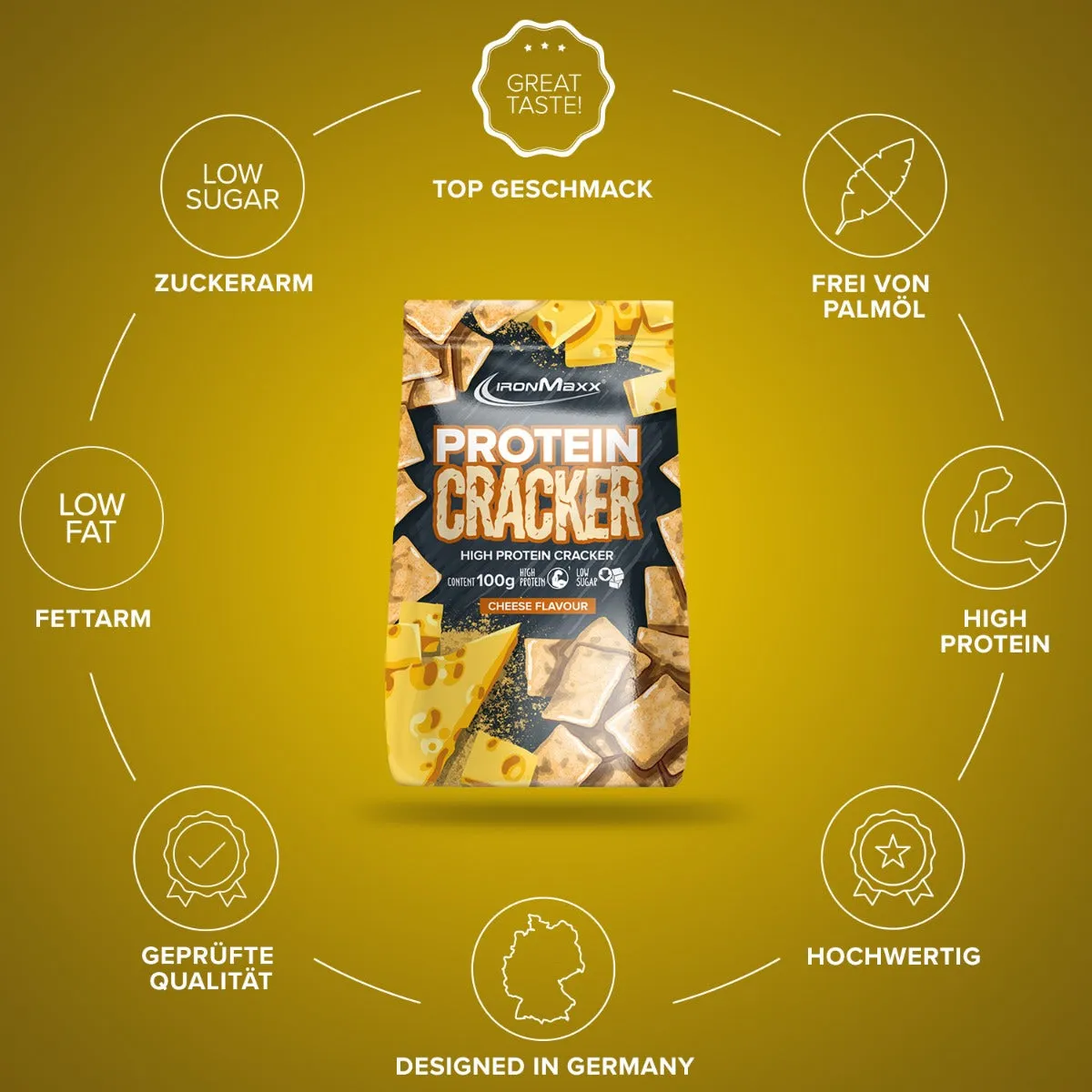 IronMaxx Protein Cracker Cheese 100g High Protein