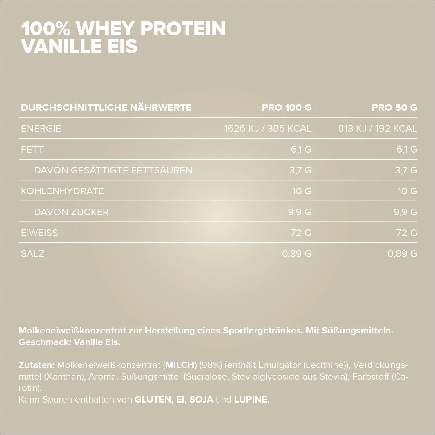 IronMaxx 100% Whey Protein 900g Vanilla Ice Cream zuckerfrei
