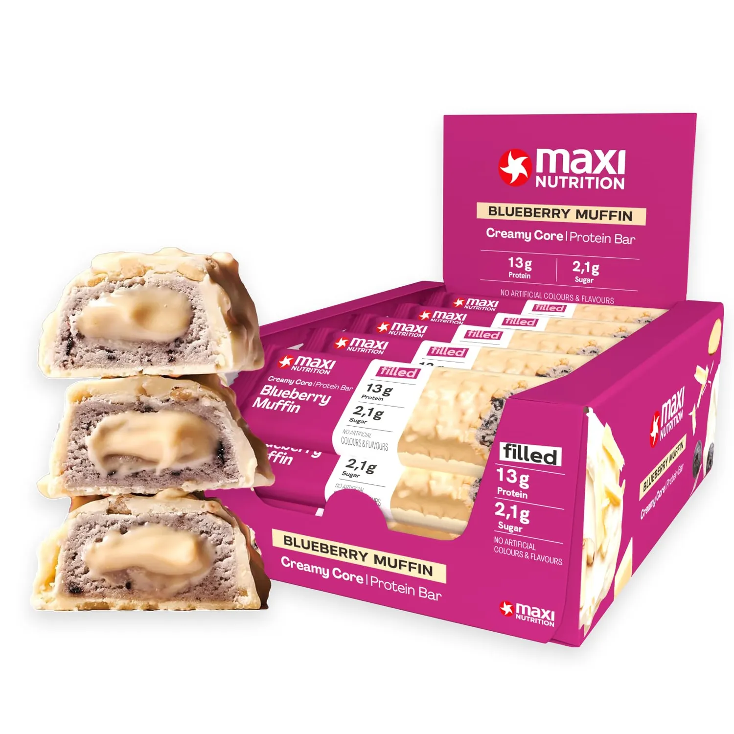 MaxiNutrition Creamy Core Bar Strawberry Yoghurt Eiweißriegel 12x45g