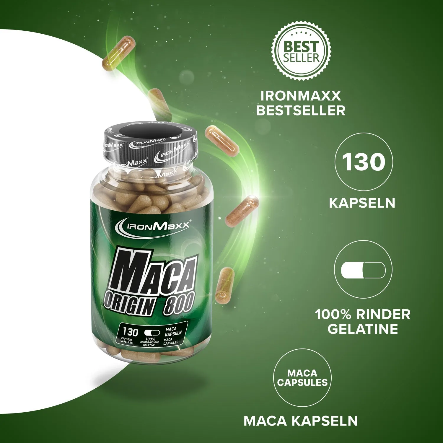 IronMaxx Maca Origin 800 Kapseln 130 Stk