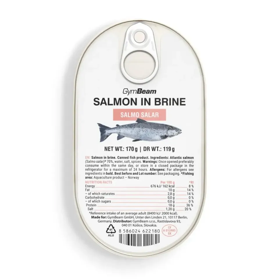 GymBeam Lachs in Salzlake atlantisch 170 g proteinreich