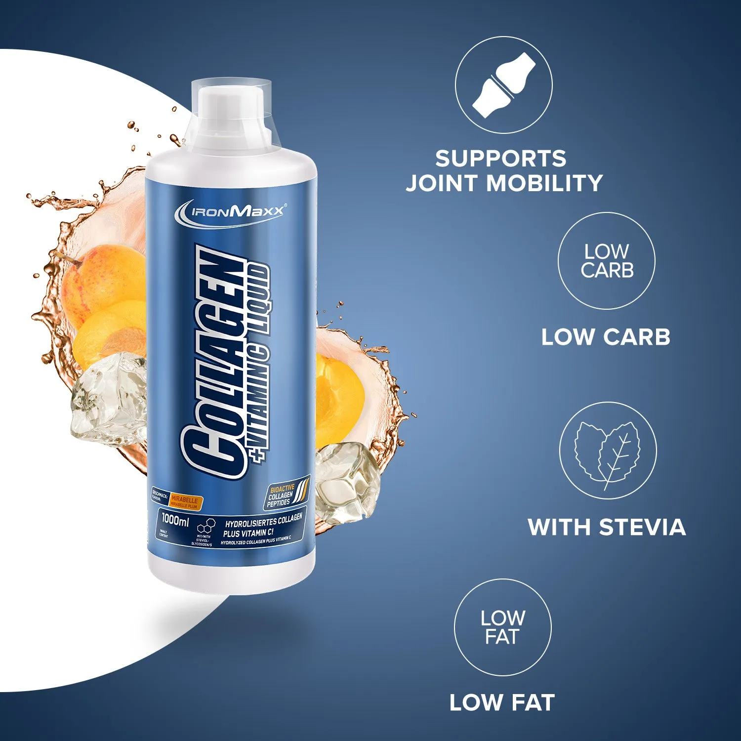 IronMaxx Collagen Vitamin C Liquid Mirabelle 1000 ml