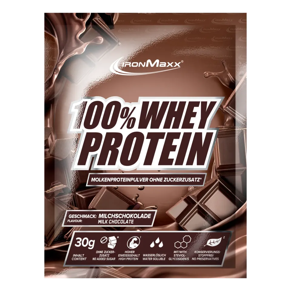 IronMaxx 100% Whey Protein Milchschokolade 30g Probe zuckerfrei