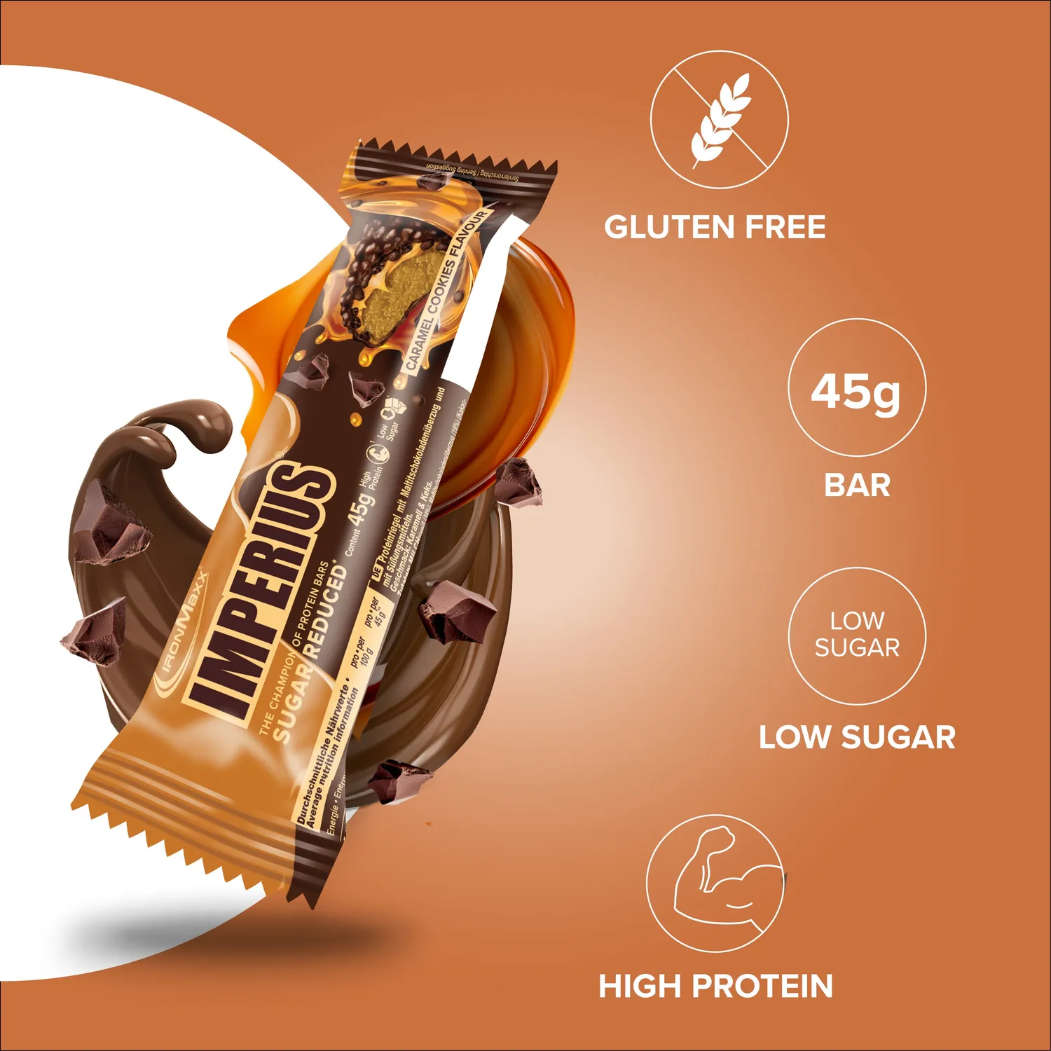 IronMaxx Imperius Proteinriegel Caramel Cookie 45g