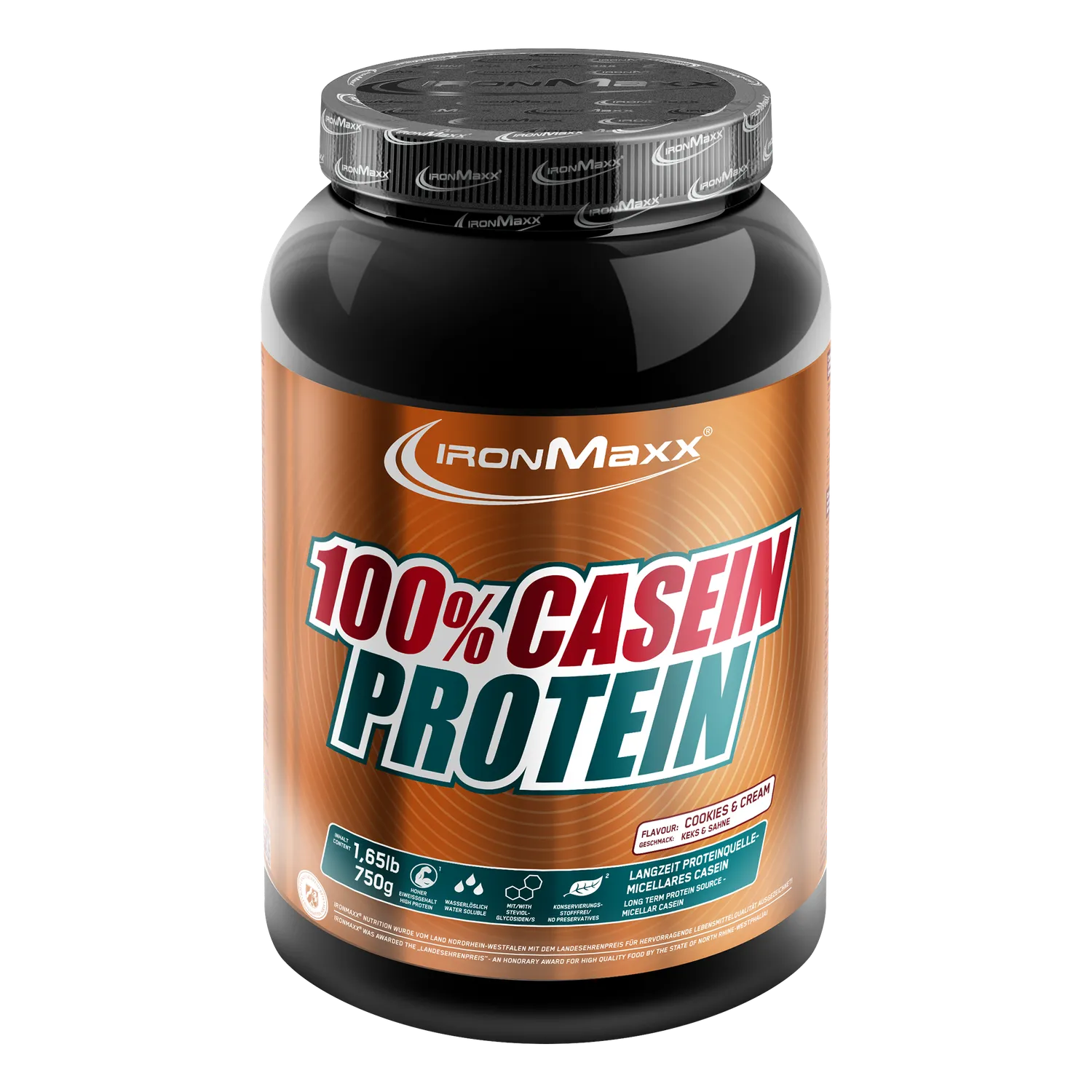 IronMaxx 100% Casein Protein Pulver 750g Cookies Cream