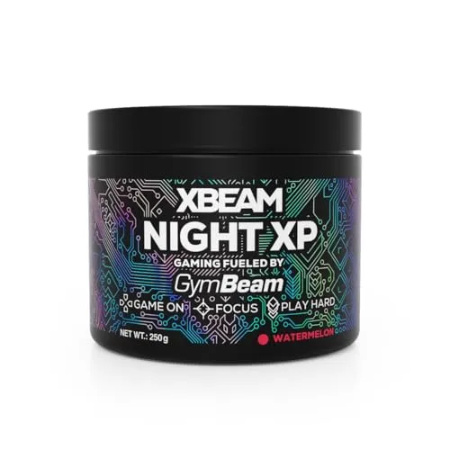 GymBeam Gaming Fuel Night XP Pulver 250 g Kirsche Passionsfrucht