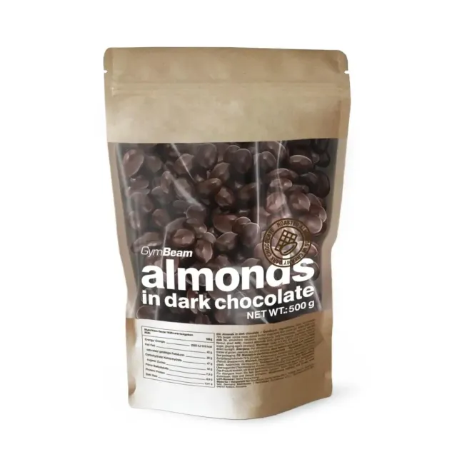 GymBeam Mandeln in dunkler Schokolade 500 g Snack