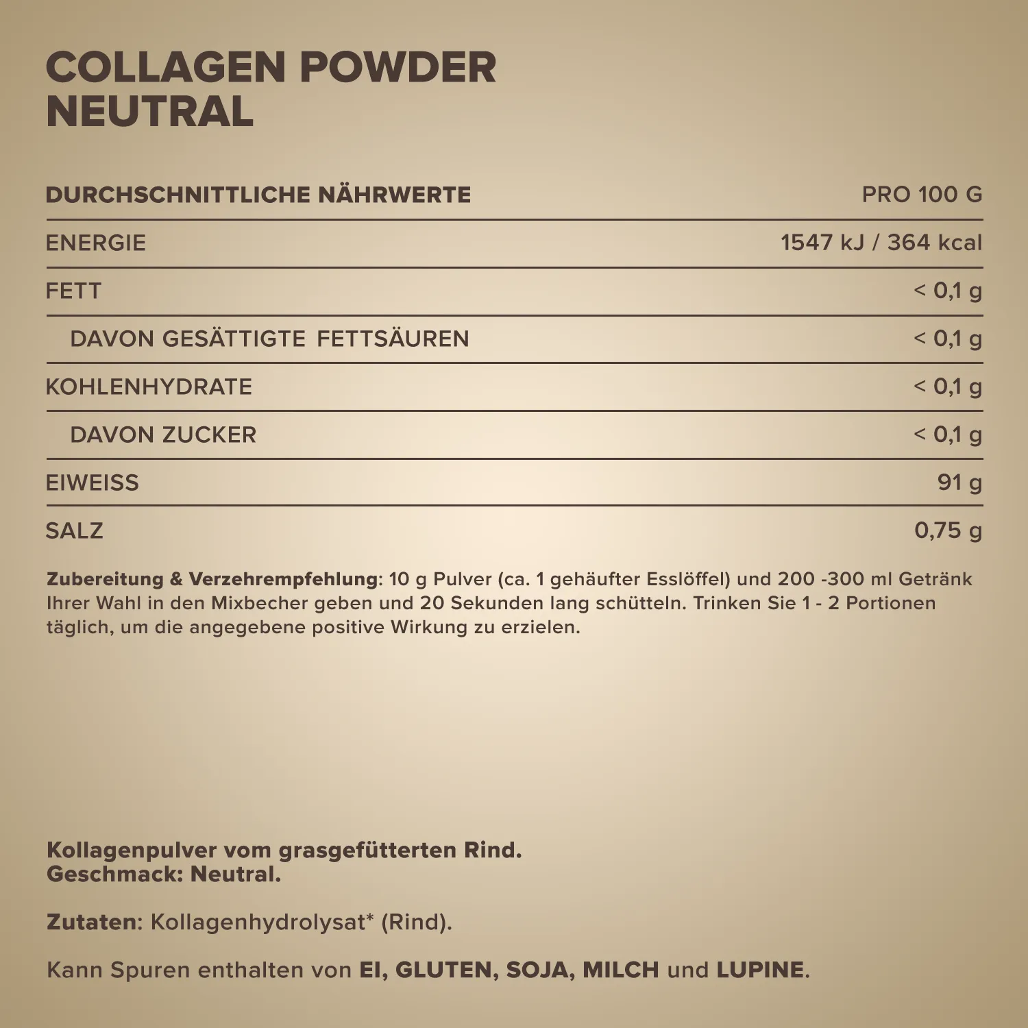 IronMaxx Collagen Powder Kollagenpulver 300g Neutral Peptide