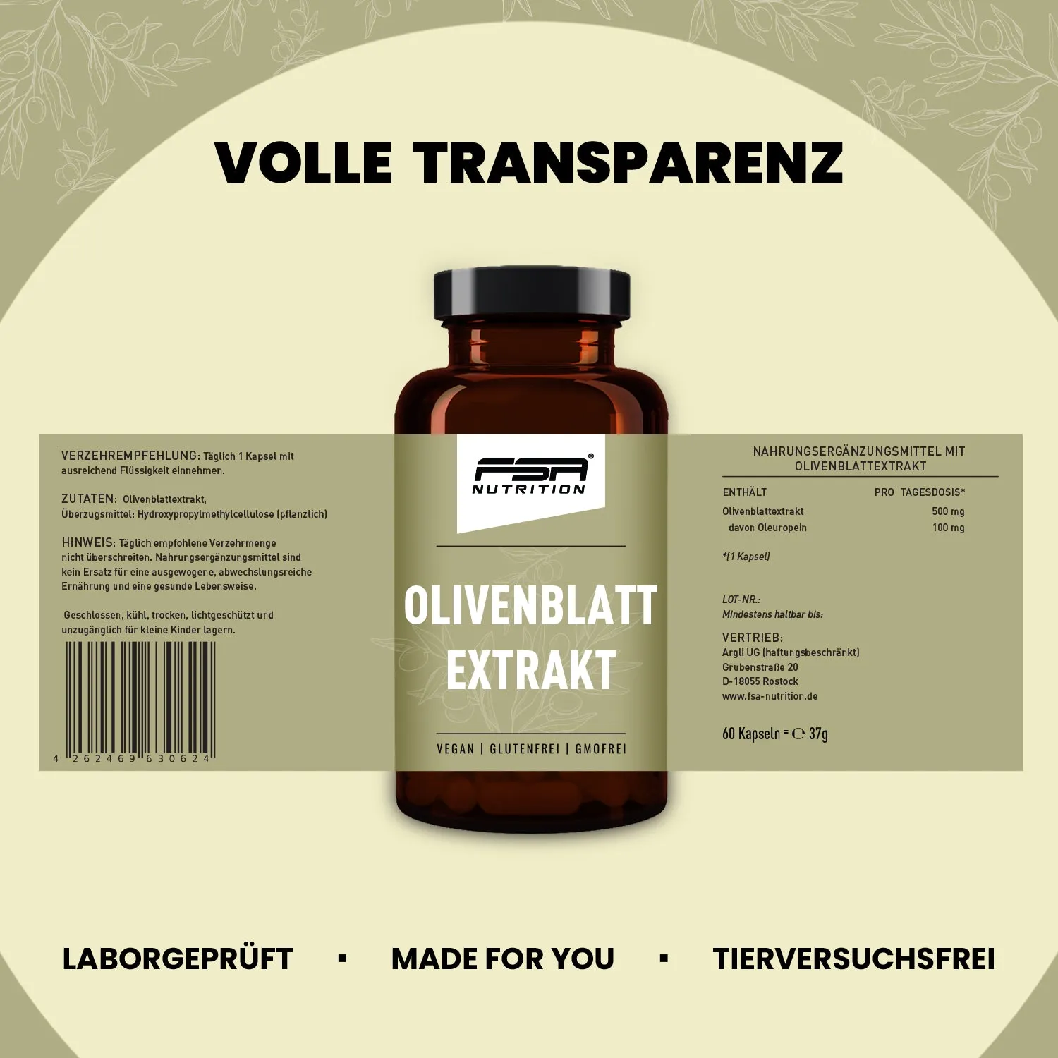 FSA Nutrition Olivenblatt Extrakt Kapseln 500 mg