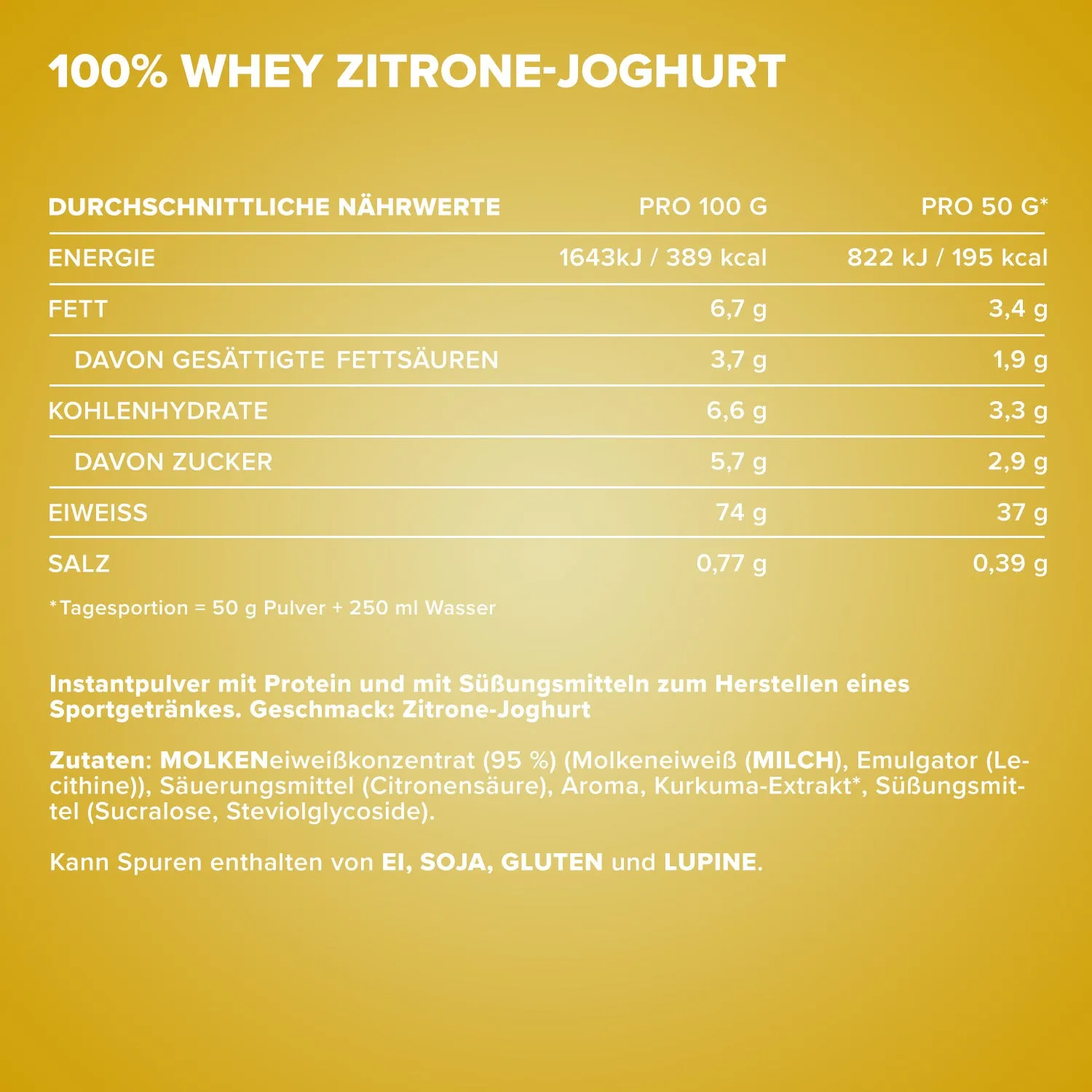 IronMaxx 100% Whey Protein 500g Lemon-Yoghurt