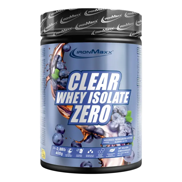IronMaxx Clear Whey Isolate ZERO Proteinpulver Blueberry Ice Tea 400g zuckerfrei