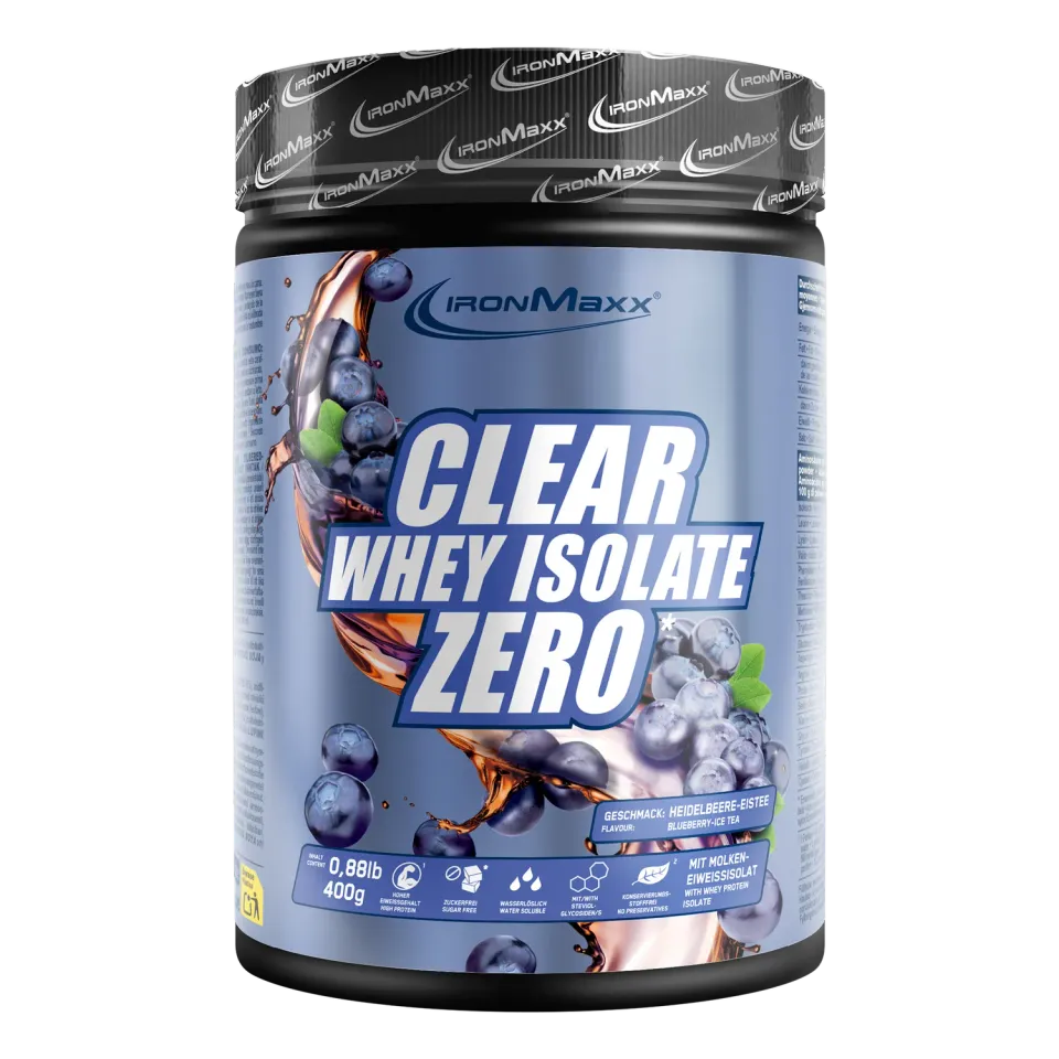 IronMaxx Clear Whey Isolate ZERO Proteinpulver Blueberry Ice Tea 400g zuckerfrei