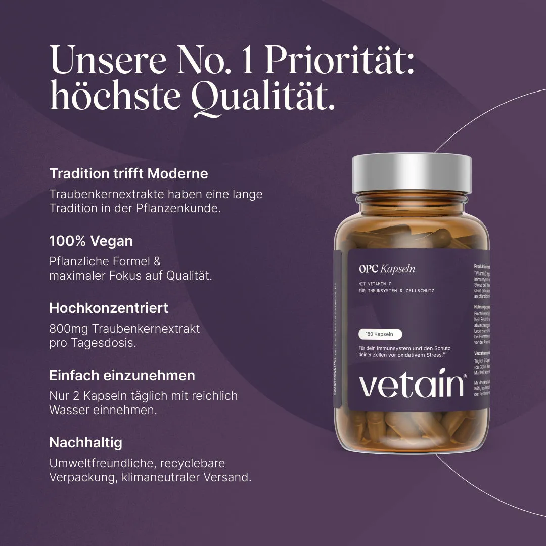 Vetain OPC Kapseln 180 Kapseln Traubenkern