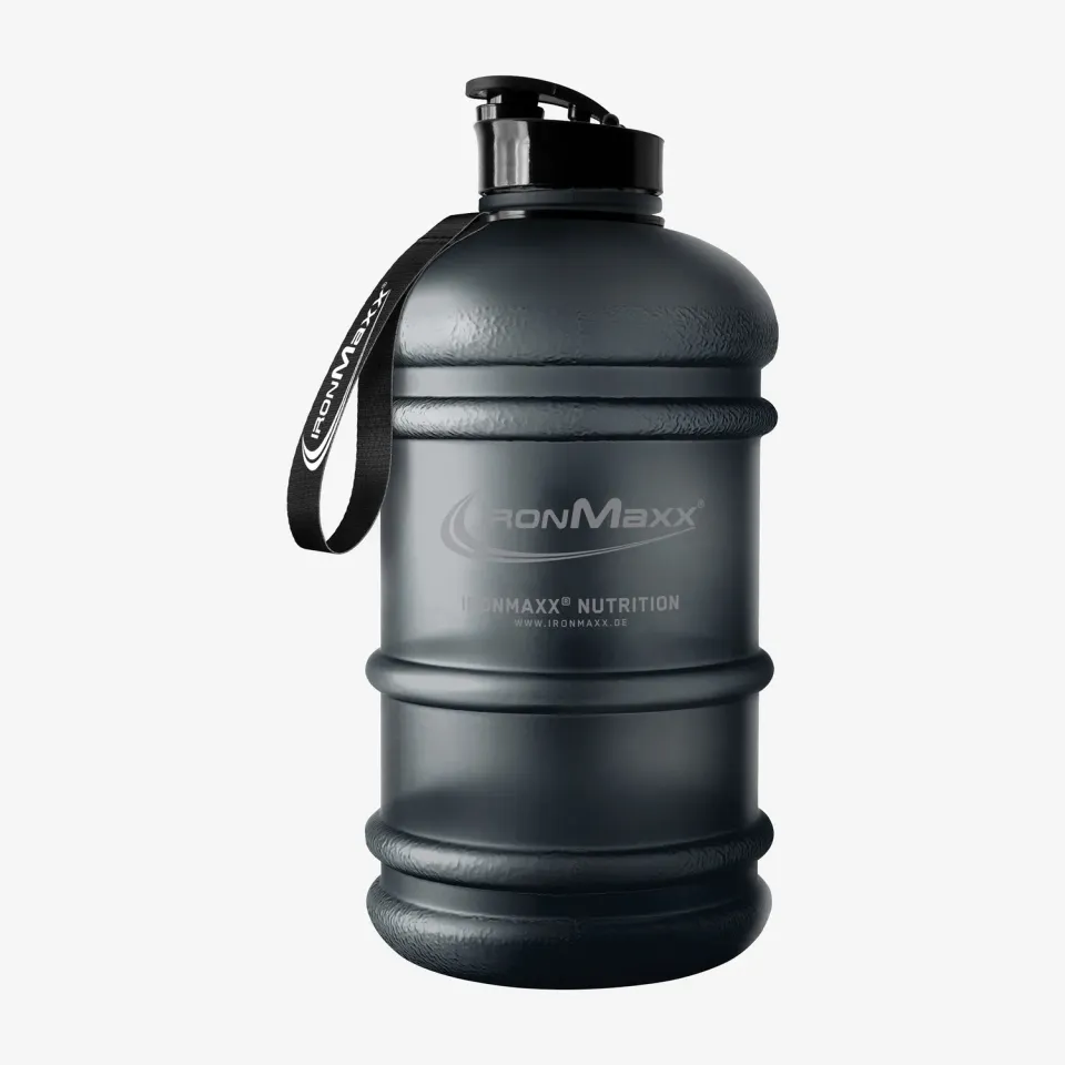 IronMaxx Water Gallon Trinkflasche 2200ml Frosted Black
