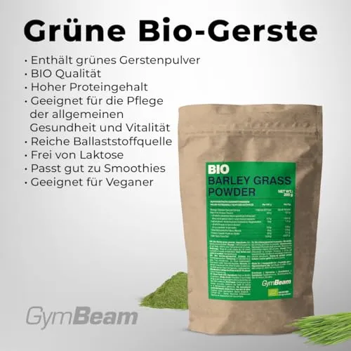 GymBeam BIO Gerstengras Pulver 200g für Smoothies