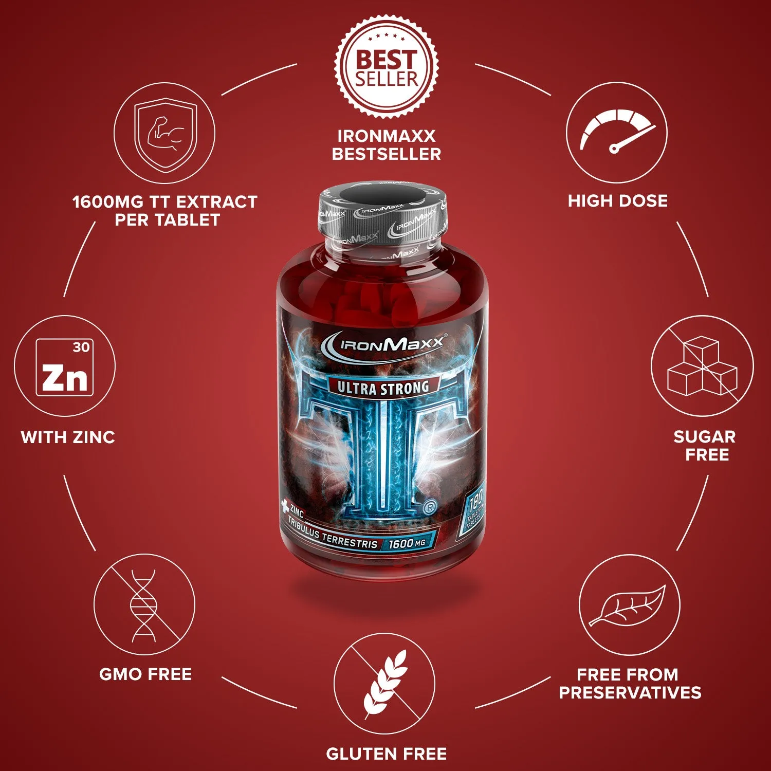 IronMaxx TT Ultra Strong Tabletten 180 Stk mit Zink