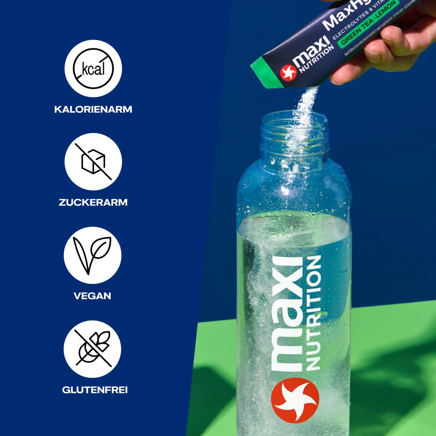 MaxiNutrition MaxHydrate+ Energy Elektrolytpulver Green Tea Lemon 8 Sticks