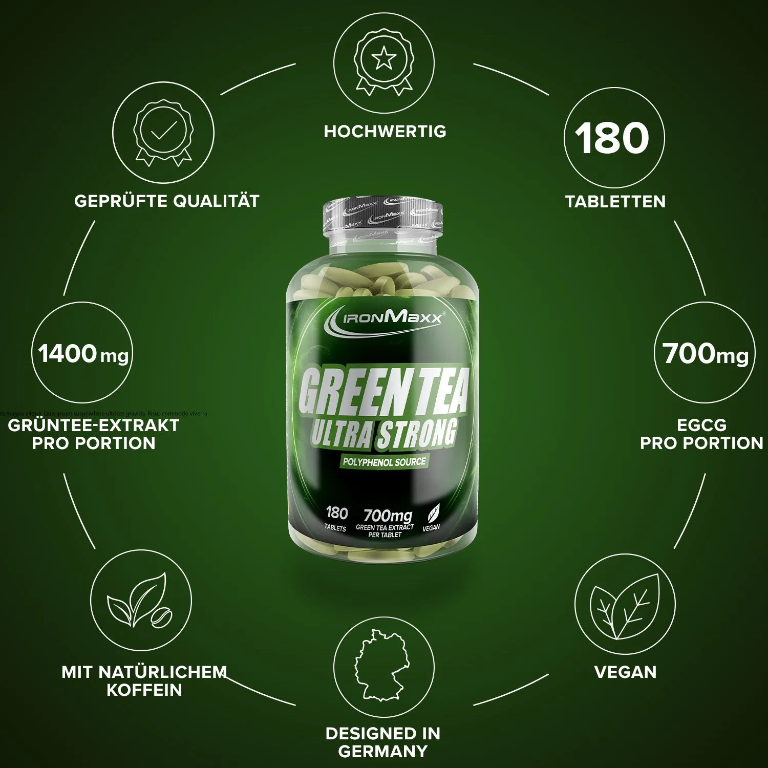 IronMaxx Green Tea Ultra Strong Tabletten 180 Stück Diät
