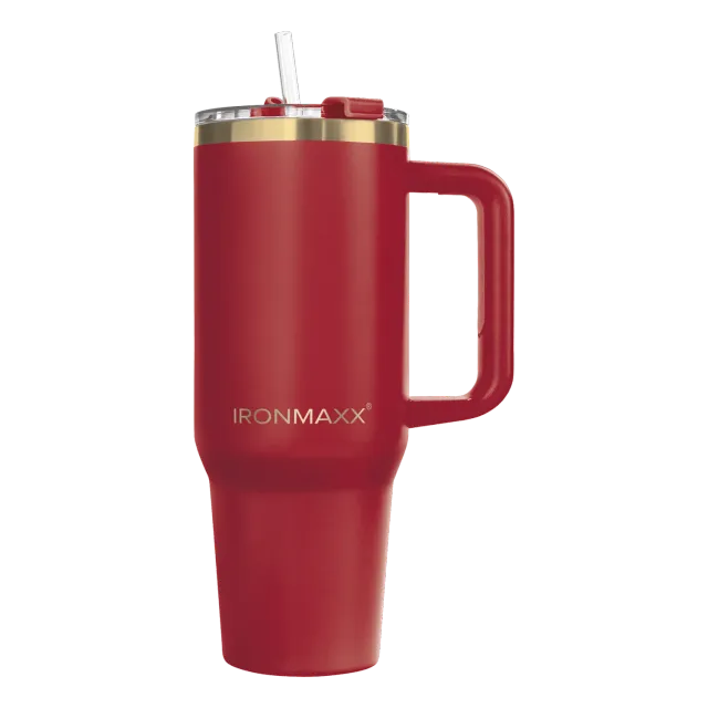 IronMaxx Cup V3.0 Trinkbecher 1200ml Ruby Red isoliert