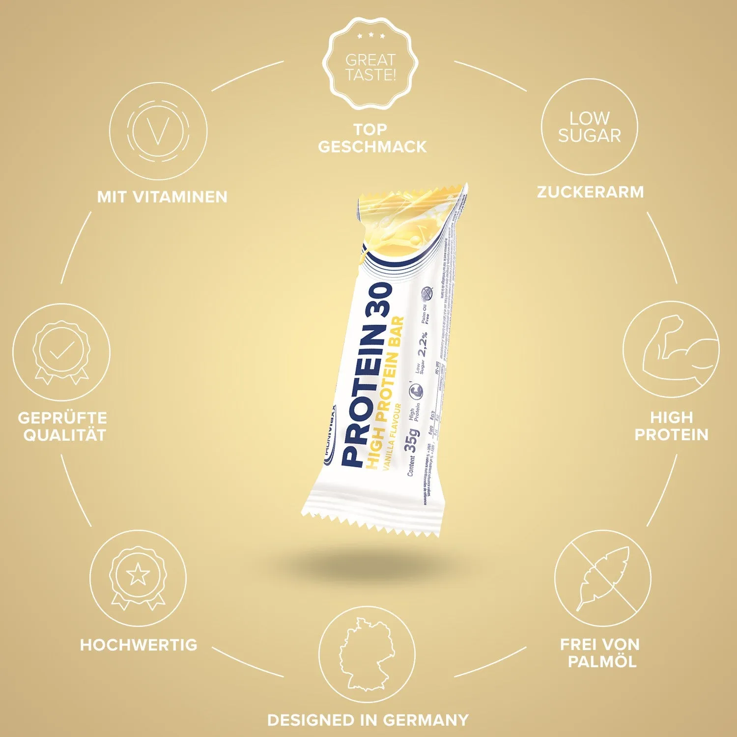 IronMaxx Protein 30 Riegel Vanille 24x35g High Protein