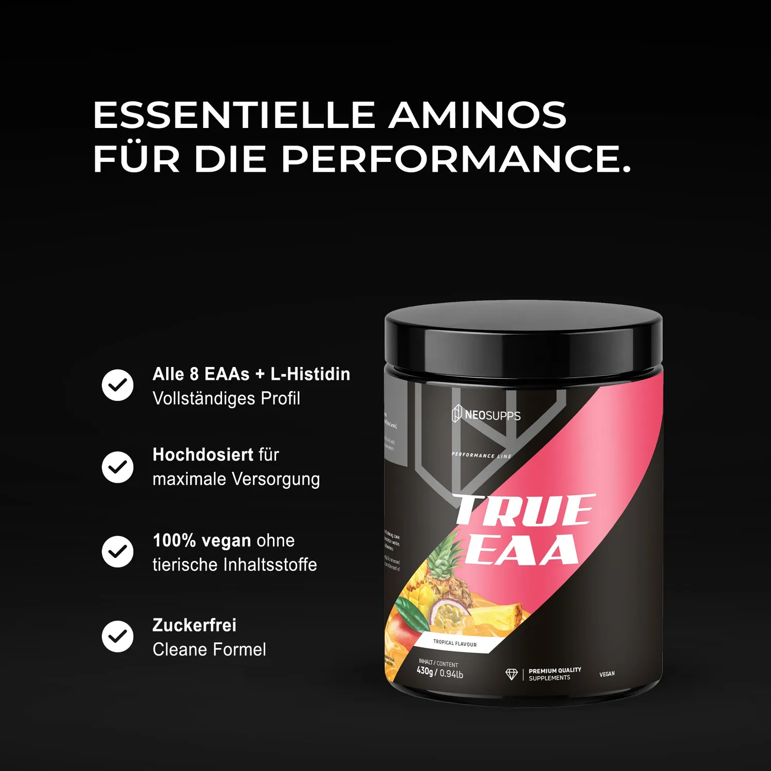 Neosupps True EAA Tropical 430g Pulver vegan