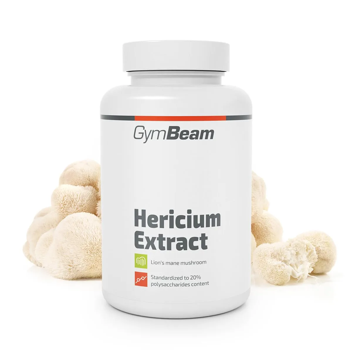 GymBeam Löwenmähne Extrakt 90 Kapseln mit 20% Polysaccharide