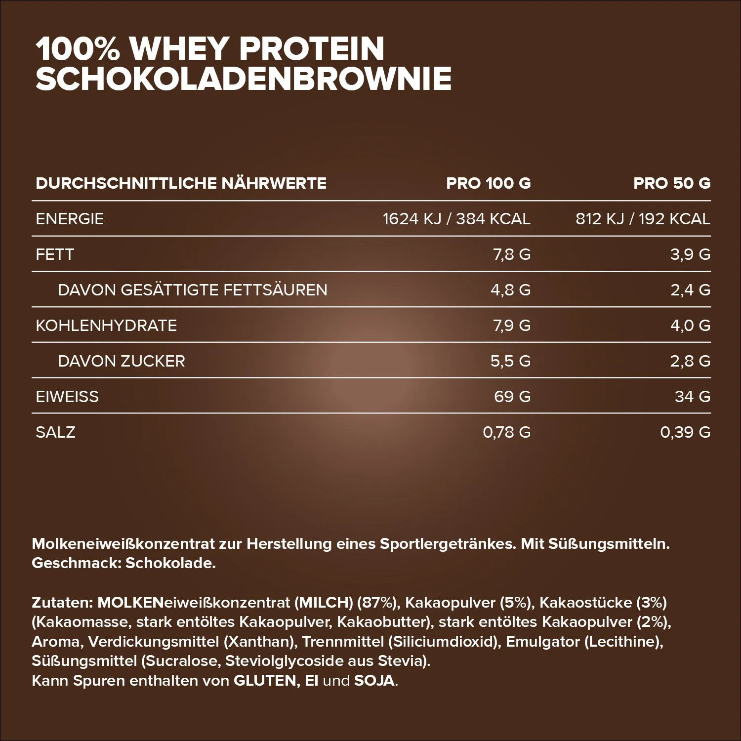 IronMaxx 100% Whey Protein Pulver 500g Brownie Fudge 80% Eiweiß