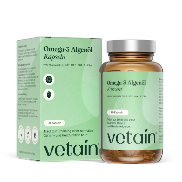 Vetain Omega 3 vegan Algenöl Kapseln 90 Kapseln vegan