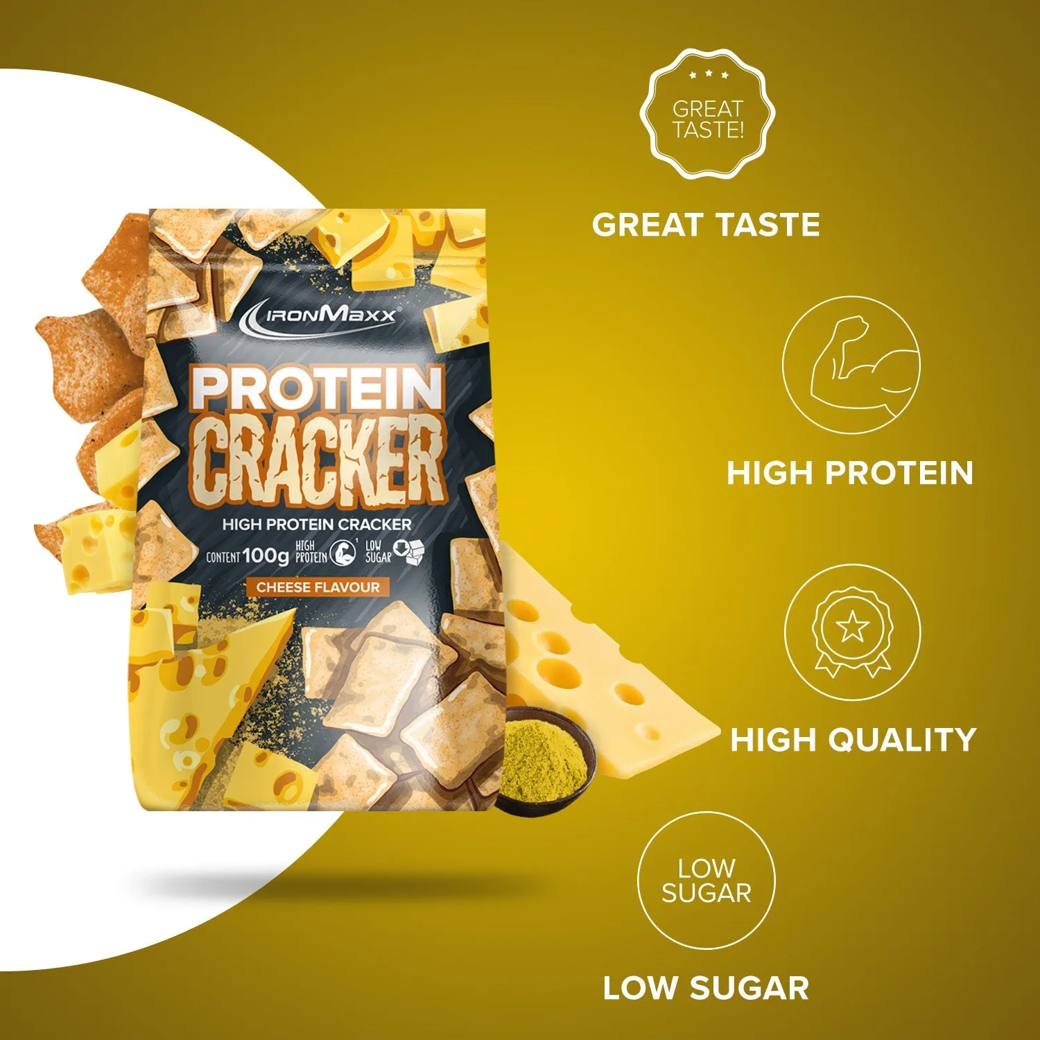 IronMaxx Protein Cracker Cheese 100g High Protein