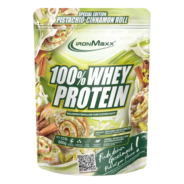IronMaxx 100% Whey Protein Pistachio Cinnamon Roll 500g zuckerfrei