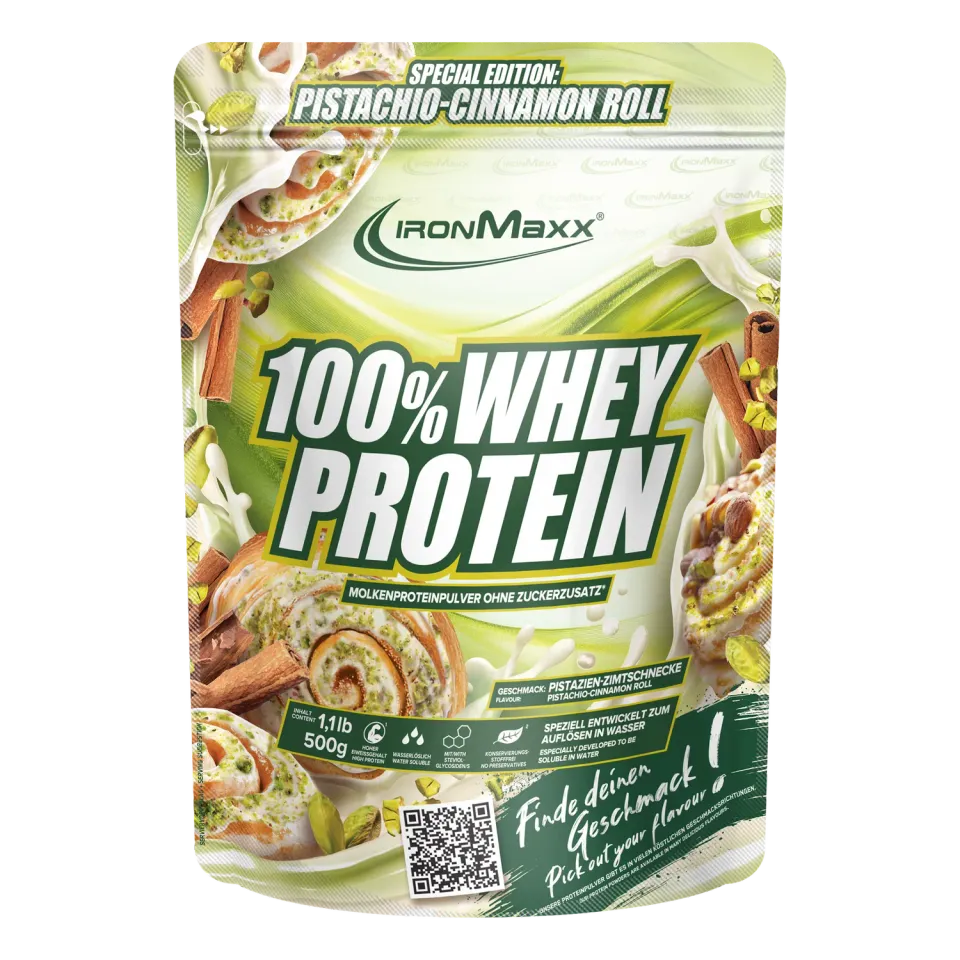 IronMaxx 100% Whey Protein Pistachio Cinnamon Roll 500g zuckerfrei