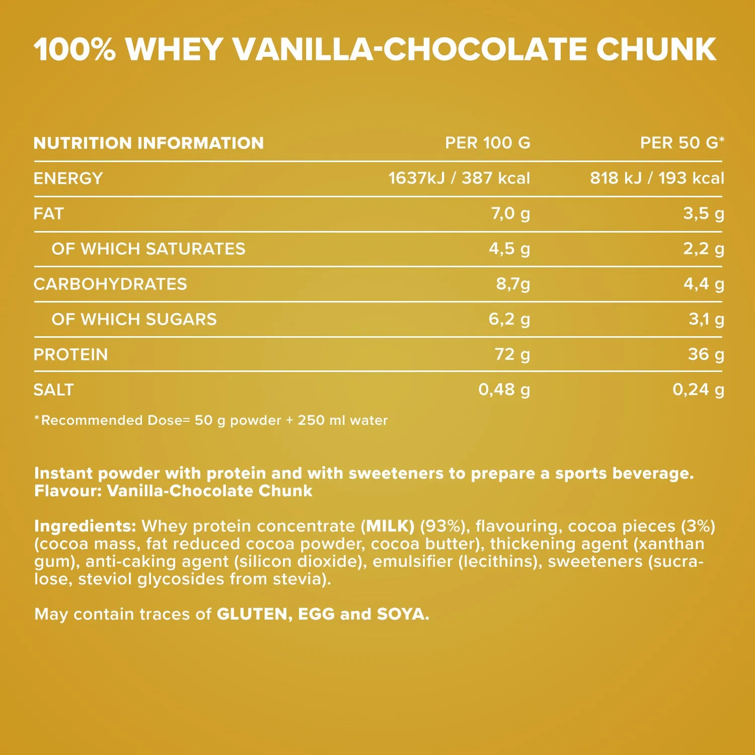 IronMaxx 100% Whey Protein Pulver 500g Vanilla Choc Chunk