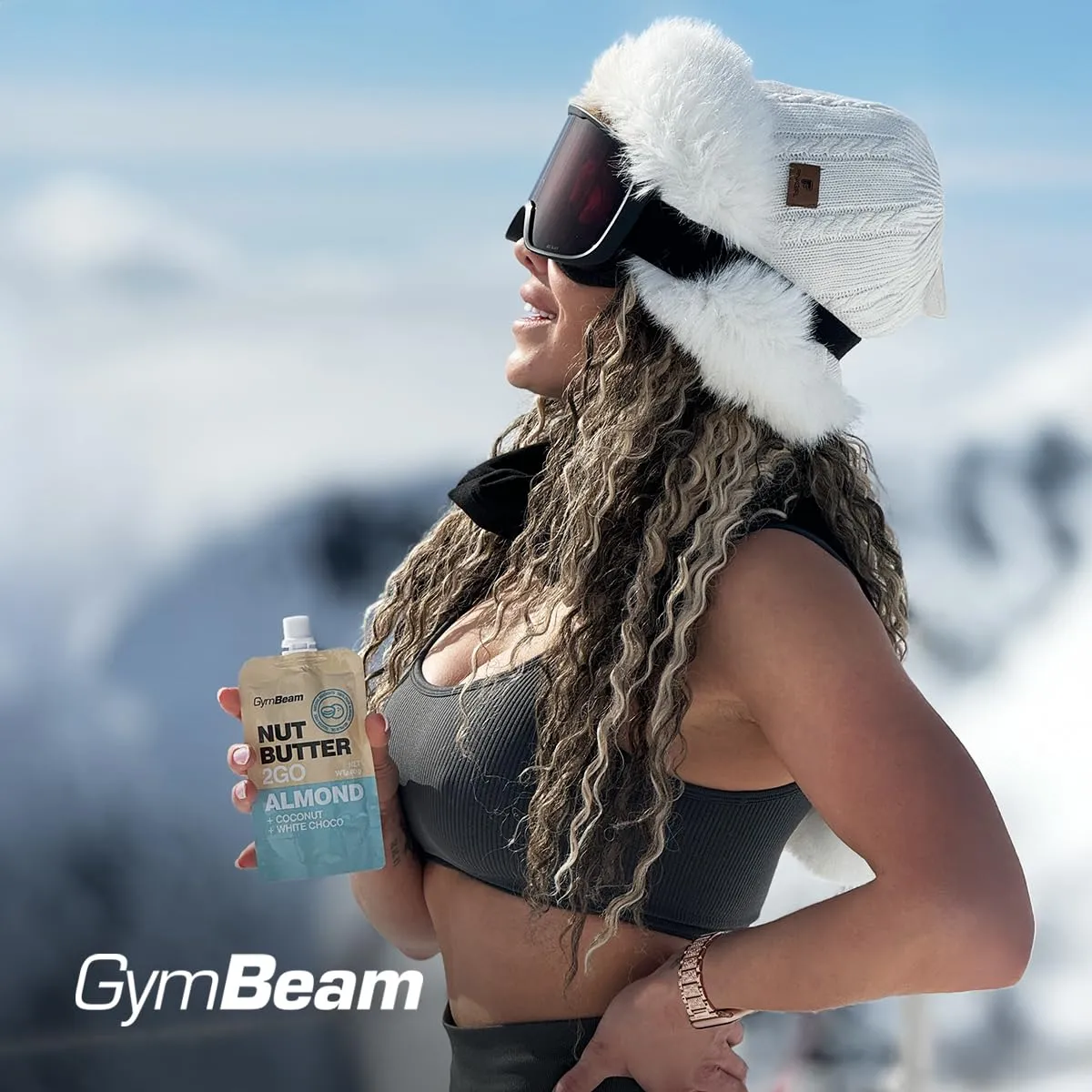 GymBeam 2GO Mandelbutter Kokos Mandelmus 45g weiße Schokolade