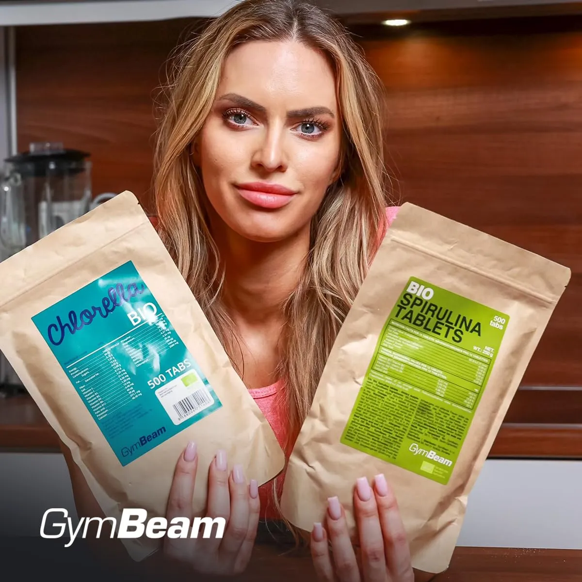 GymBeam BIO Spirulina Tabletten 500 Stück vegan
